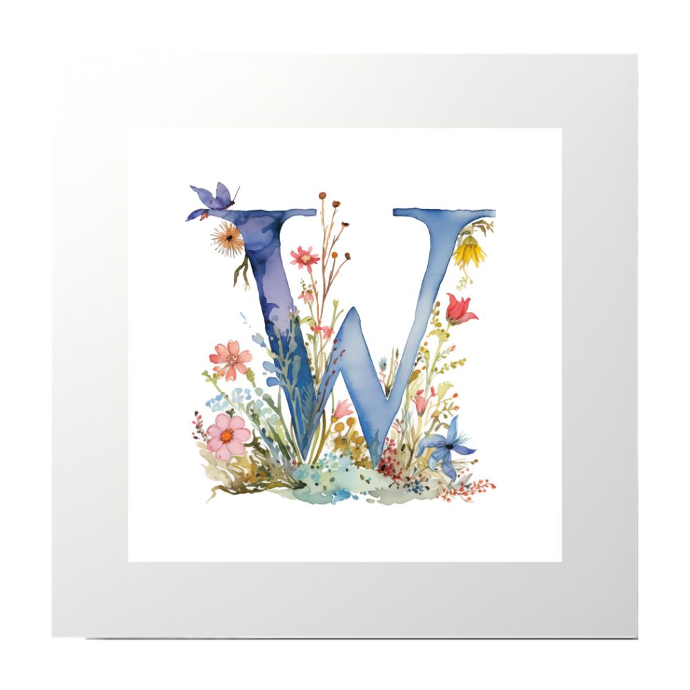 Alphabet Watercolour W Art Print