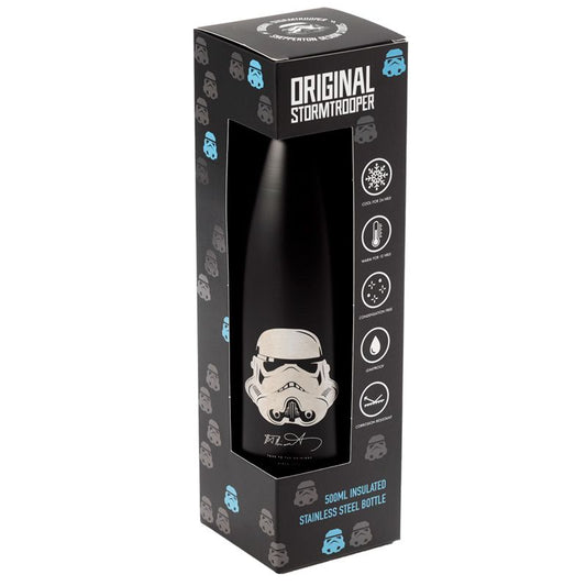 Puckator - Insulated Bottle | The Original Stormtrooper Reusable Stainless Steel Hot & Cold | 500ml | Black