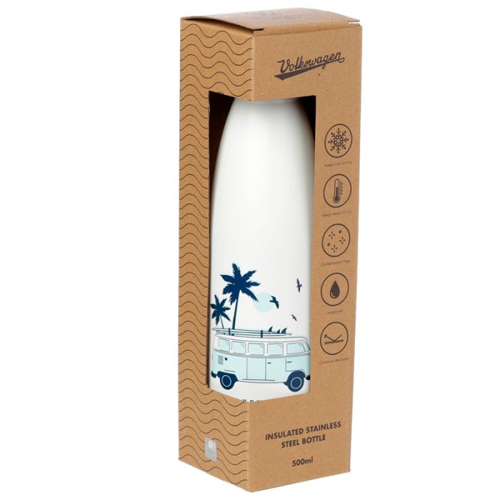 Puckator - Travel Bottle | Volkswagen Explore More| VW T1 Camper Bus Hot & Cold Drinks Bottle | 500ml