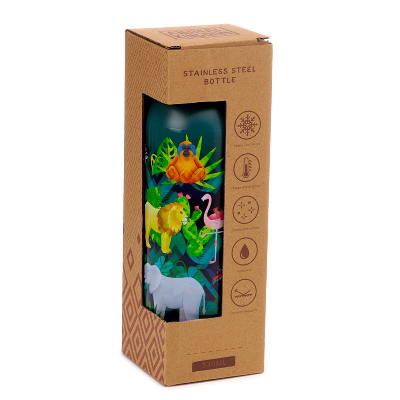 Puckator - Insulated Bottle | Animal Kingdom Hot & Cold Drinks Bottle | 530ml