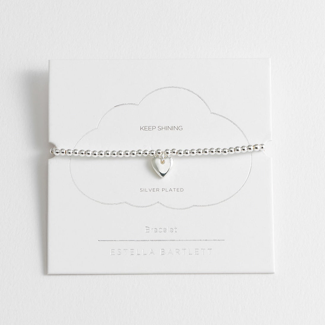 Estella Bartlett - Bracelet | Cushion Heart Charm Sienna Bracelet | Silver Plated
