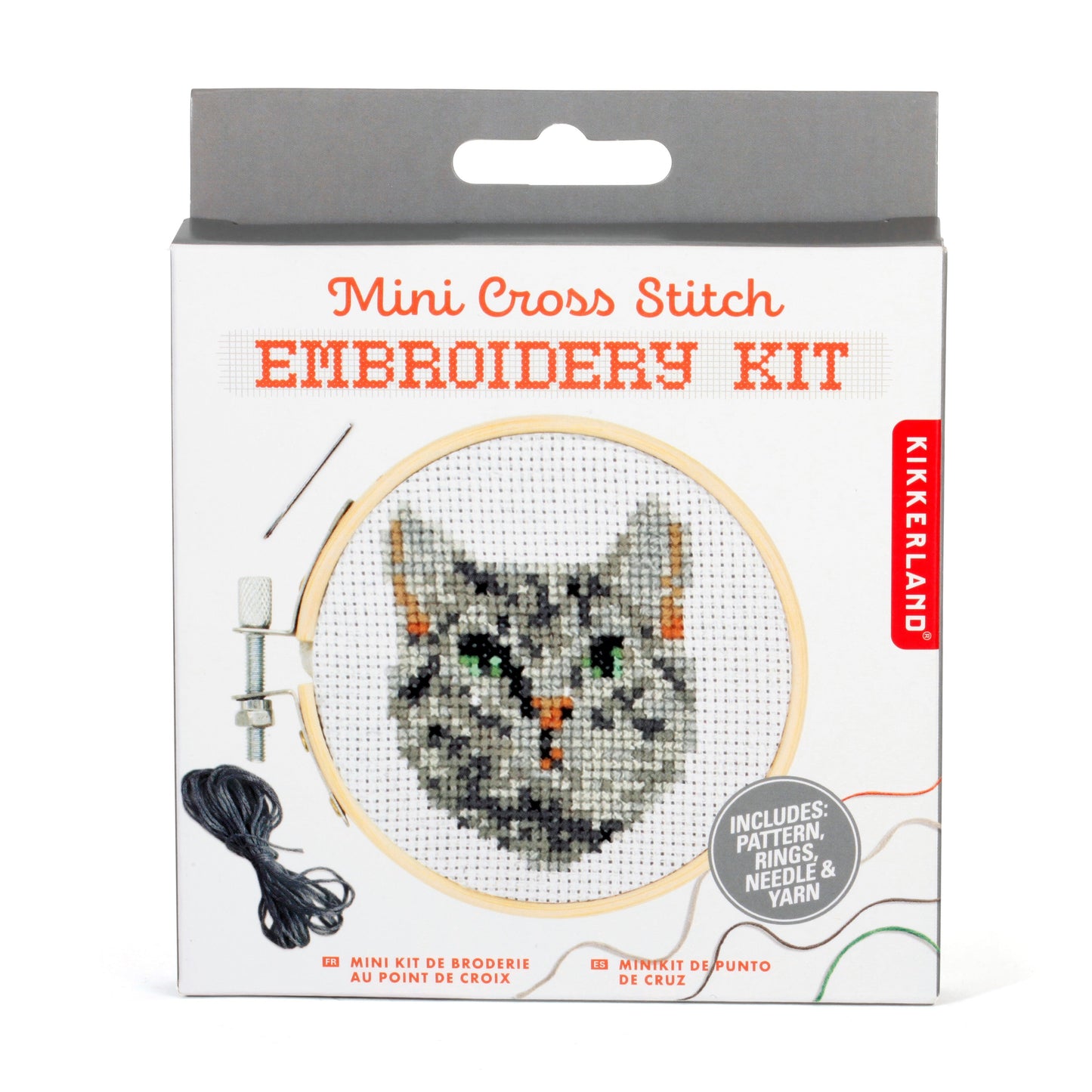Tabby Cat Mini Cross Stitch Embroidery Kit - Image 3