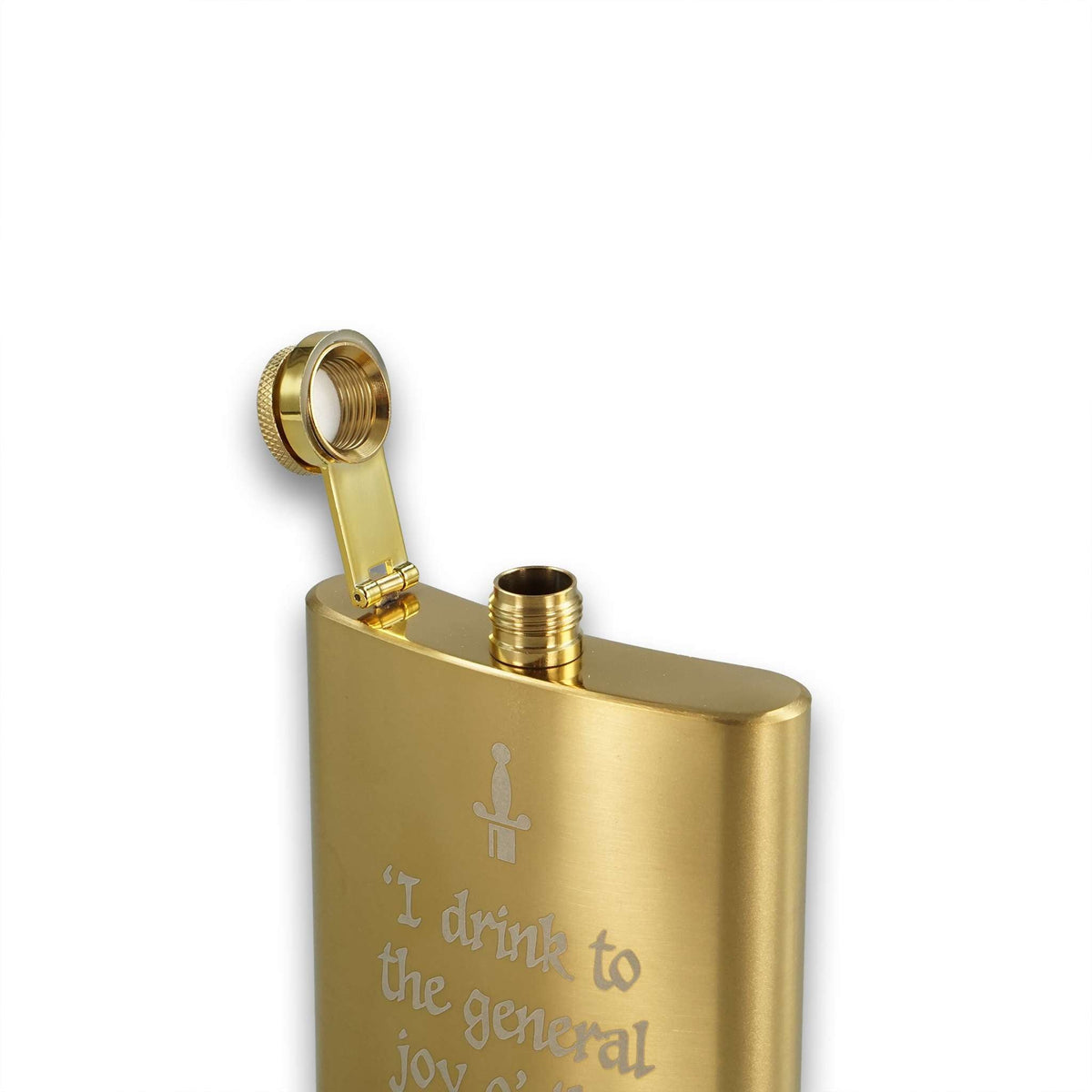 Shakespeare Macbeth 7oz Gold-Tone Hip Flask