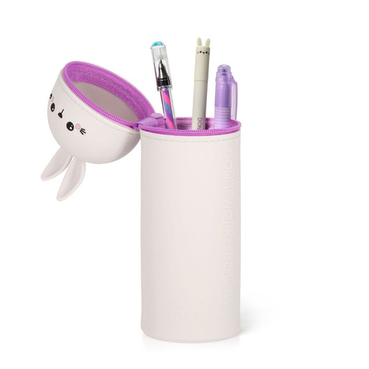 Silicone Pencil Case - Bunny "Don't Worry Be Hoppy" 2-in-1 - Image 2