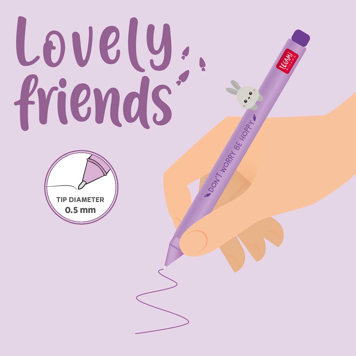 Legami Lovely Friends Gel Pen - Bunny - image 3