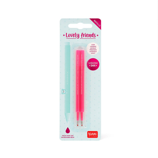 Legami Lovely Friends Gel Pen Refills, Pack of 2 - Neon Pink - image 2