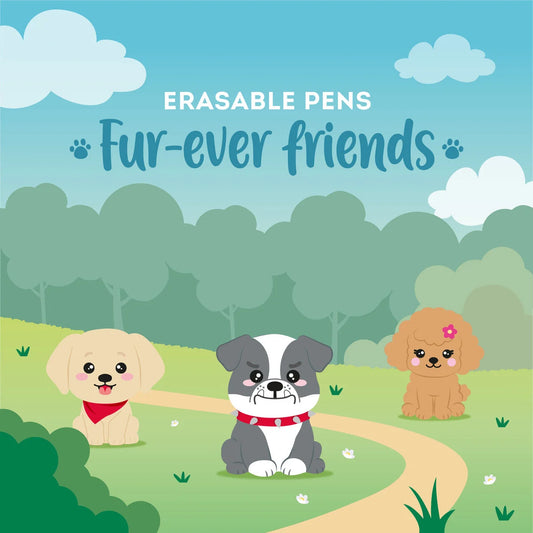 Legami Fur-ever Friends Set of 3 Erasable Gel Pens - Dogs - image 2