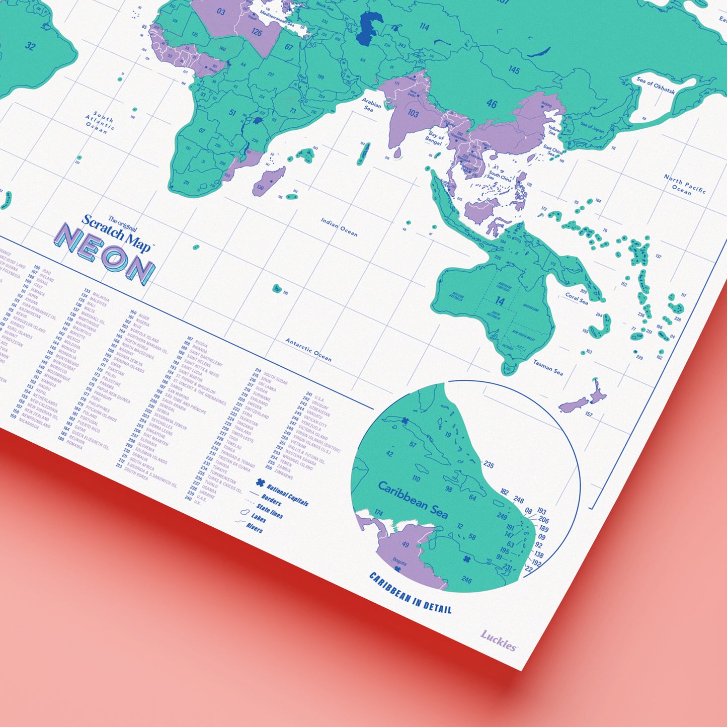 Green Neon Scratch Map