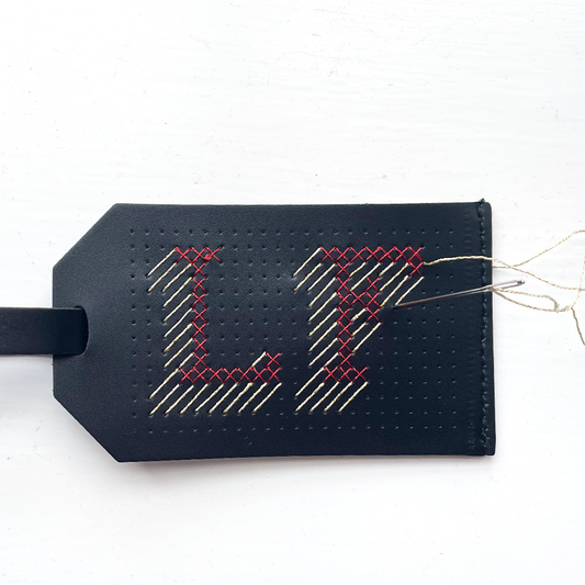 Chasing Threads - Luggage Tag  | Stitch Luggage Tag | Black