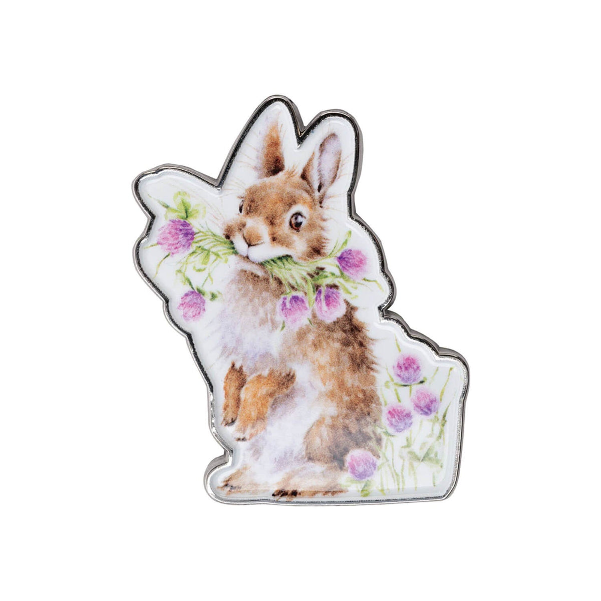 Wrendale Designs Pin Badge - Head Clover Heels Rabbit