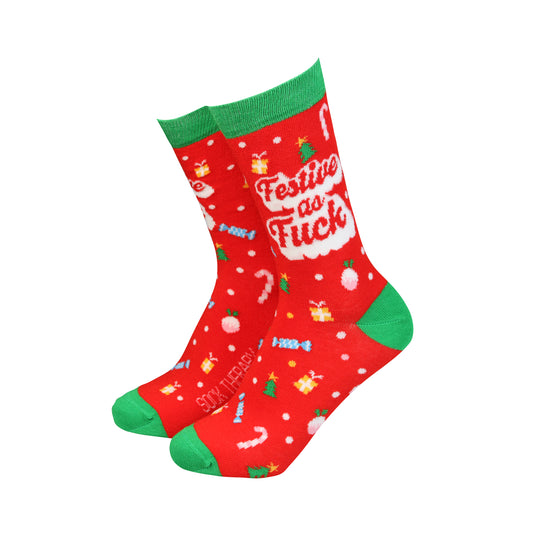 Festive As F*ck Womens Socks Red