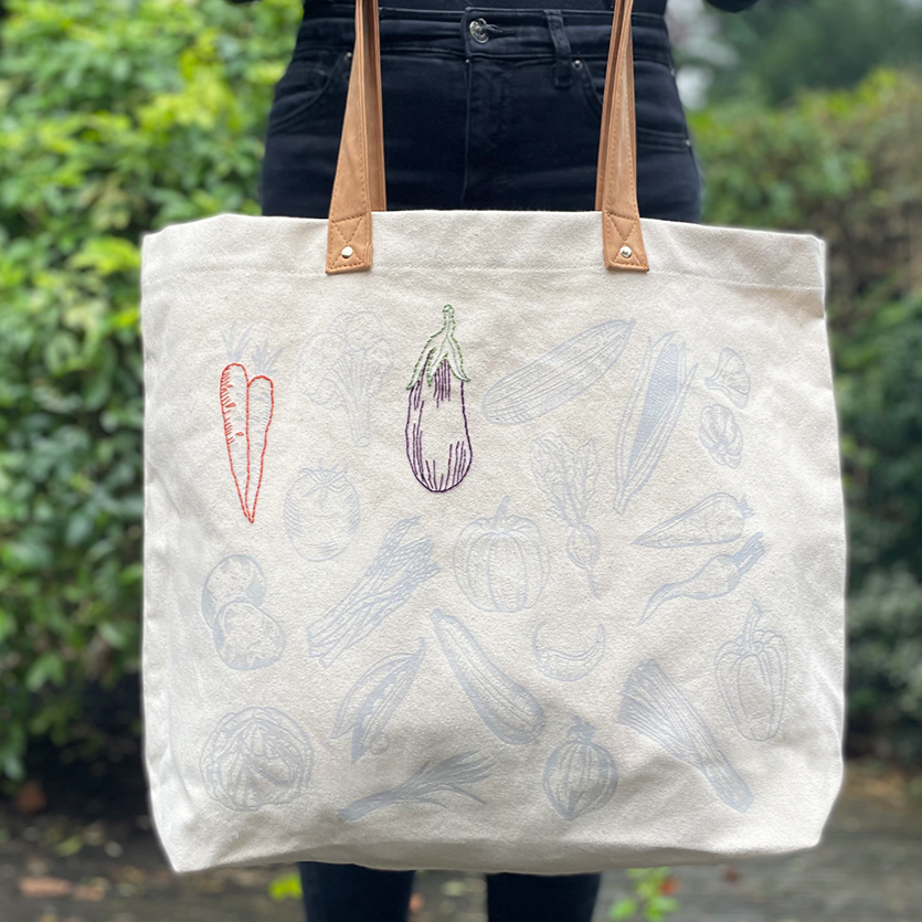 Chasing Threads - Tote Bag | Stitch Your Vegetables Tote Bag