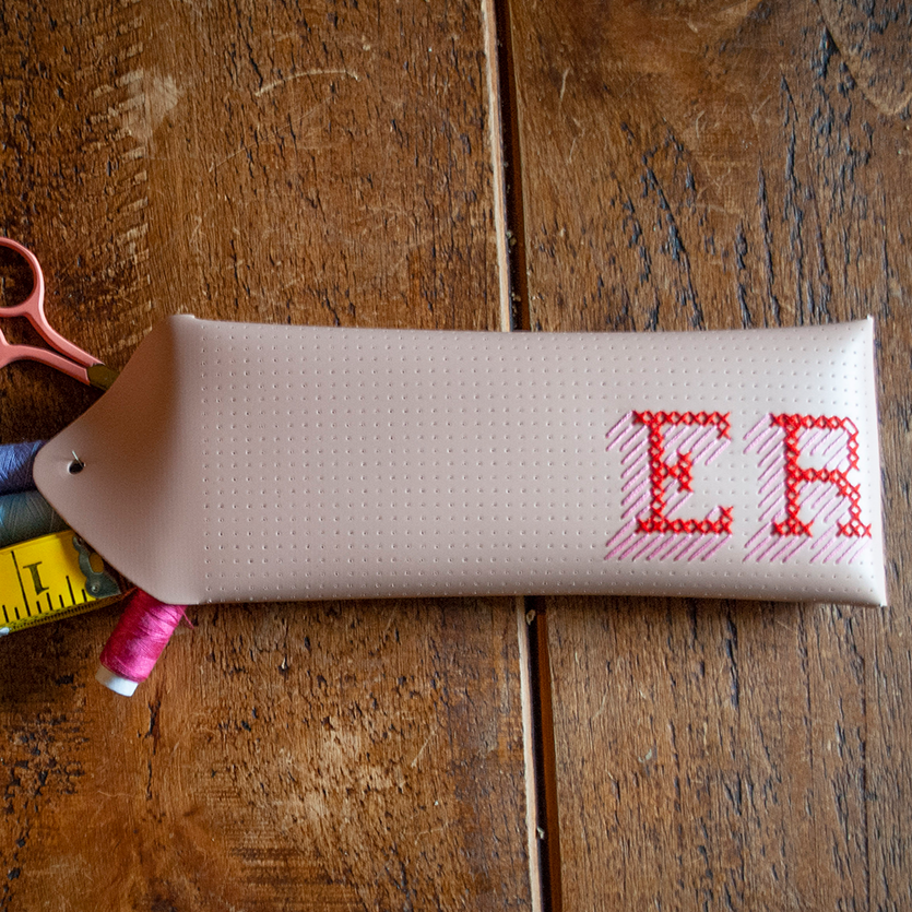 Chasing Threads - Pencil Case | Stitch Pencil Case / Glasses Holder | Pink