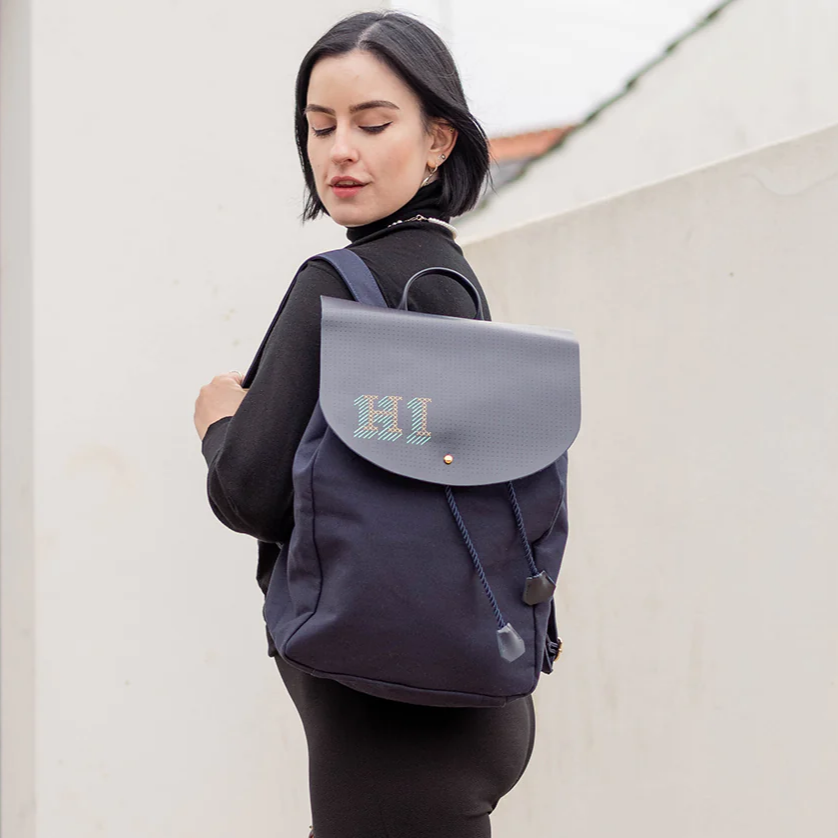 Chasing Threads - Backpack | Stitch Backpack | Navy - Vegan
