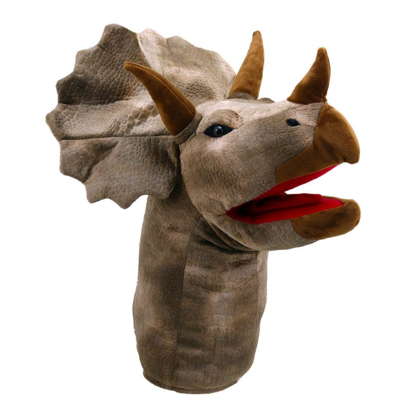 The Puppet Company- Hand Puppets | Large Dino Heads | Triceratops
