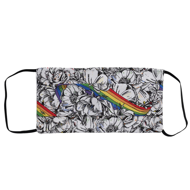 Victoria Eggs Roses and Rainbow Fabric Face Mask