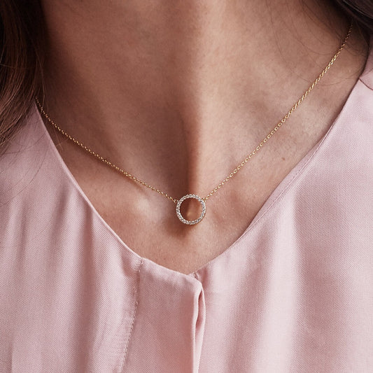 Estella Bartlett - Necklace | Circle CZ Necklace | Gold Plated