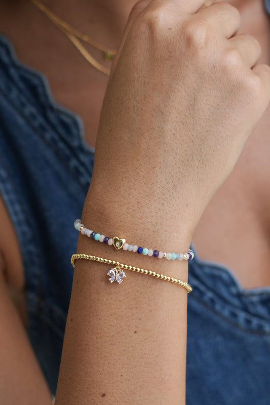 Estella Bartlett Pastel Gemstone CZ Heart Amelia Bracelet - Gold Plated - image 2