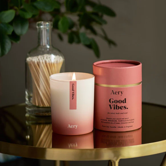 Aery Living - Candles | Good Vibes Scented Candle | Ginger Rhubarb & Vanilla
