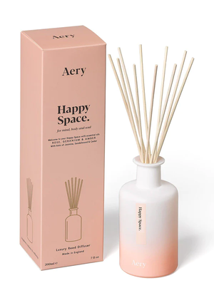 Aery Living - Diffuser | Happy Space Reed Diffuser | Rose Geranium & Amber
