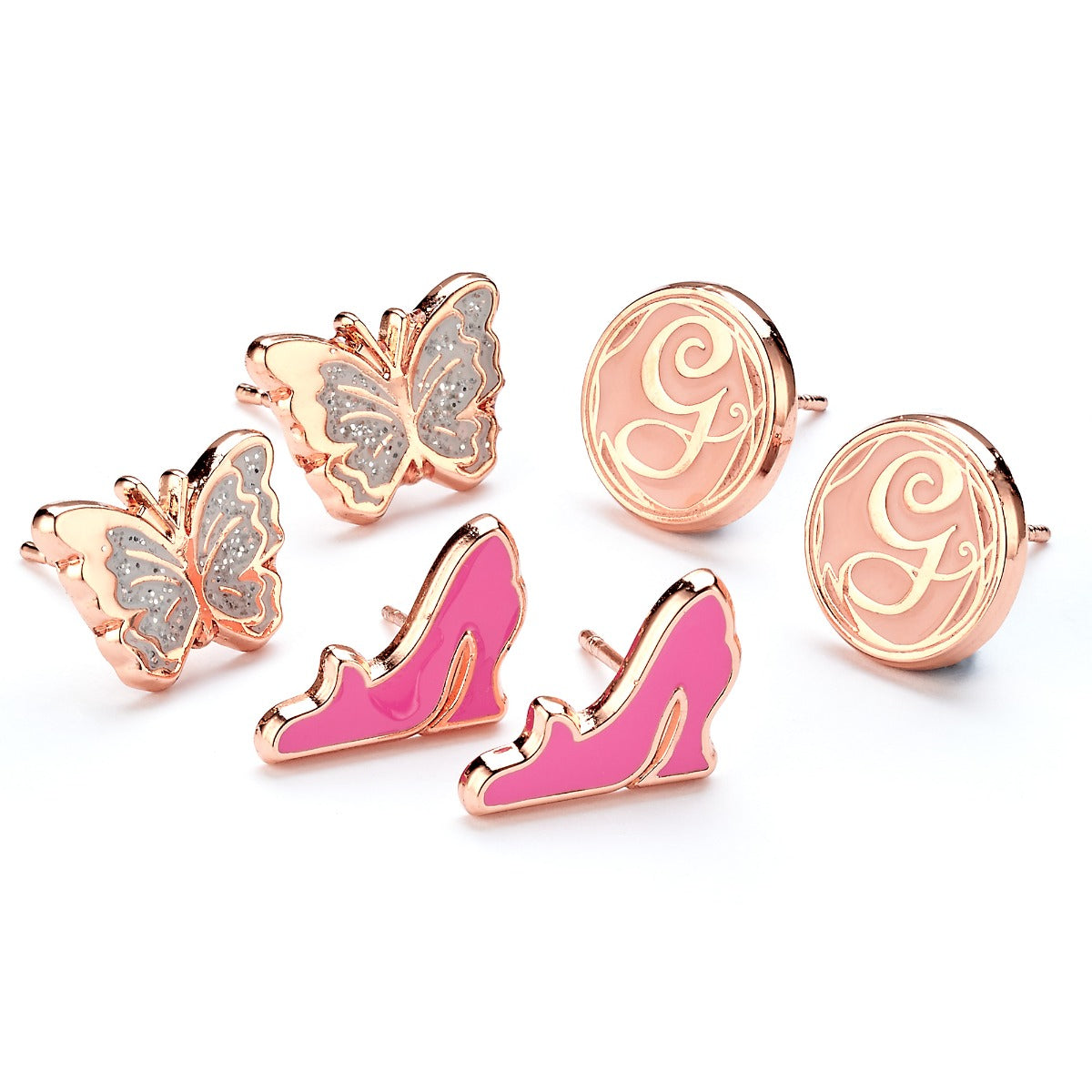 Wicked Glinda Stud Earring Set - Butterfly, G Logo and Shoe - The Carat Shop
