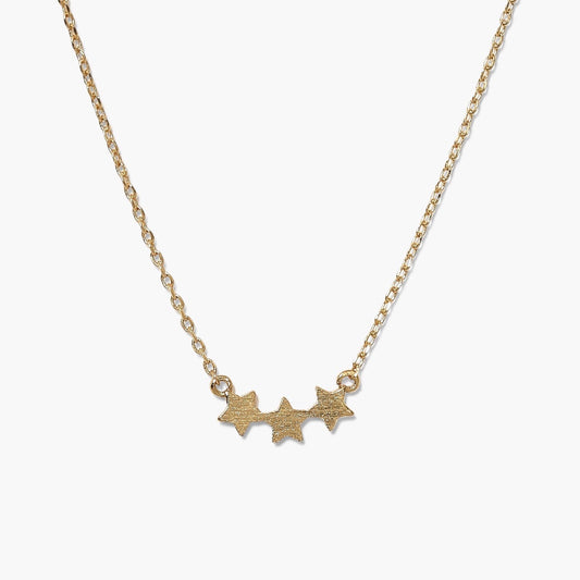 Star necklace three small stars in gold