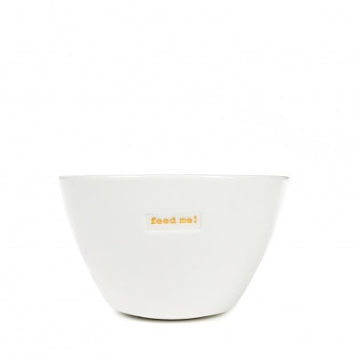 Bowl Medium 'Feed Me!' Porcelain Keith Brymer Jones White