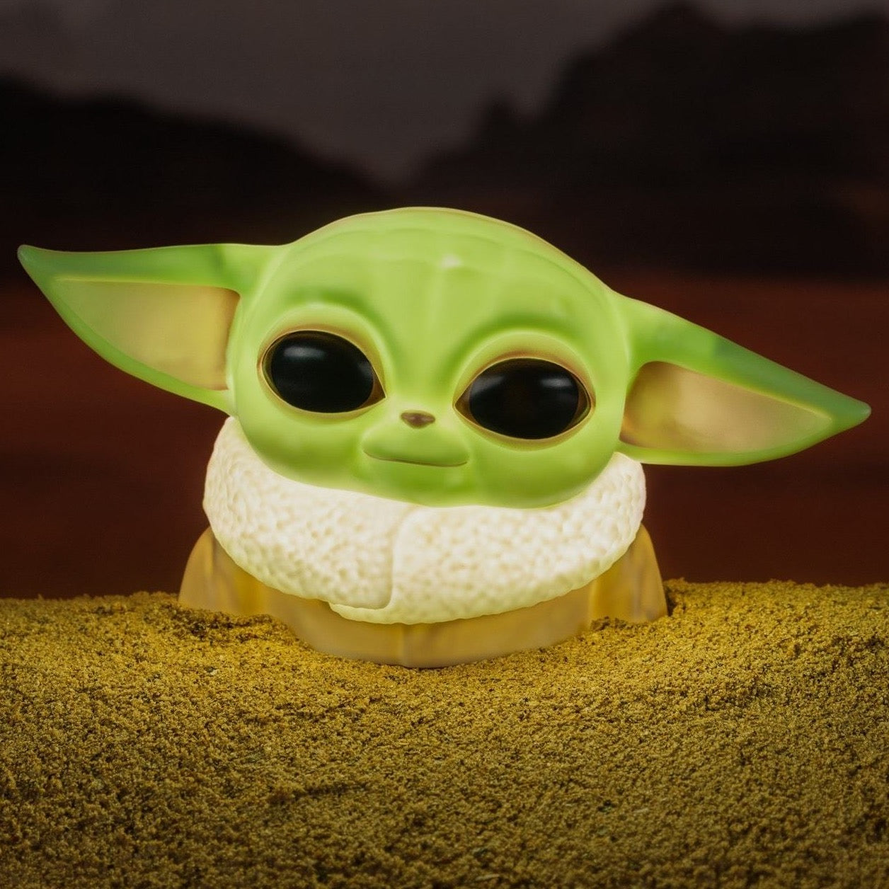Yoda Baby Desktop Light The Mandalorian in Green Black and Brown