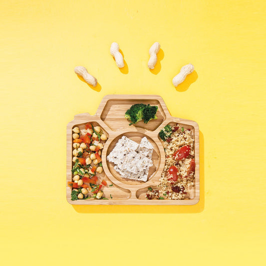 Bamboo Plate Snack Lunch Dish Snap & Smile Camera Shape