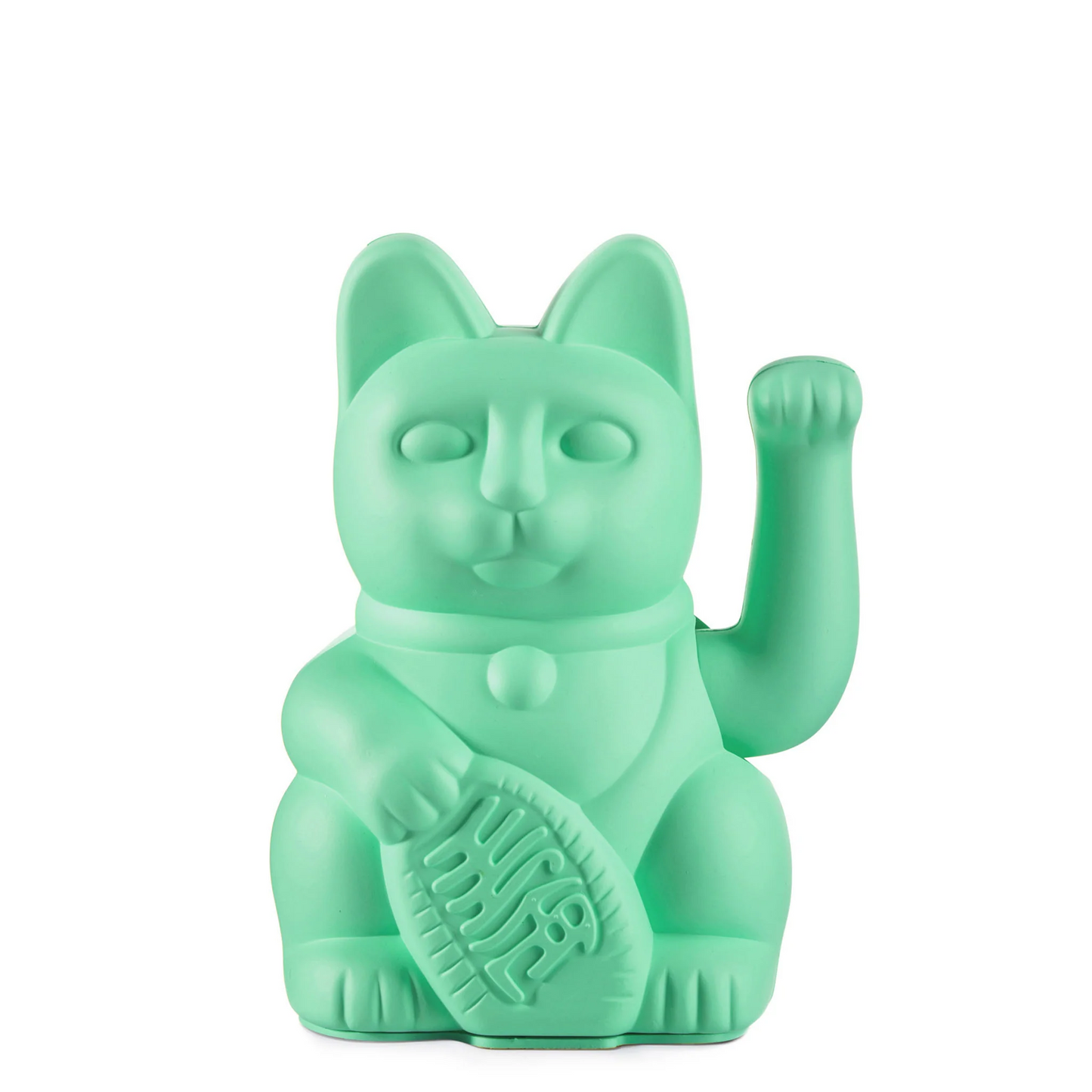 Lucky Cat Waving Maneki Neko Mint green