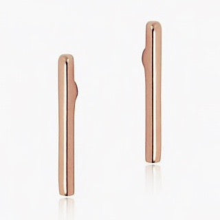 Stud earrings in gift bottle with thin wire design from rose gold plate