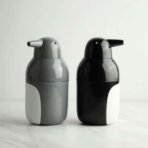 Soap Dispenser Reusable in Penguin Design Grey