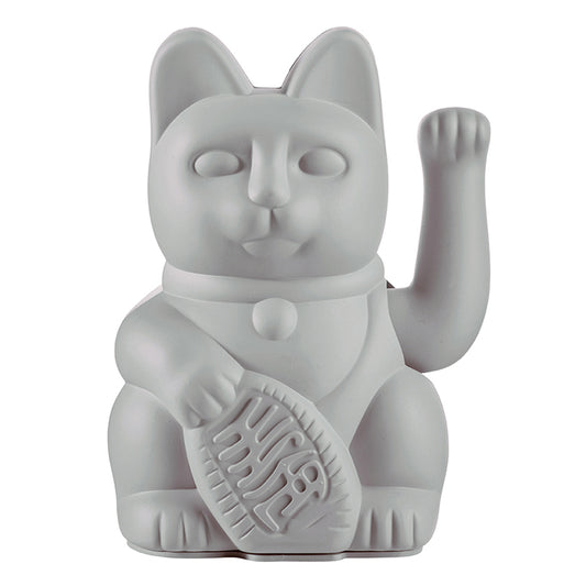 Lucky Cat Waving Maneki Neko Grey