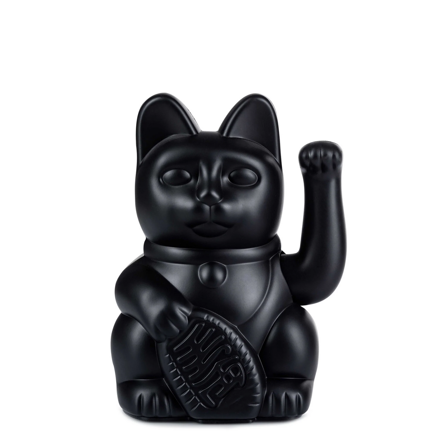 Lucky Cat Waving Maneki Neko Black