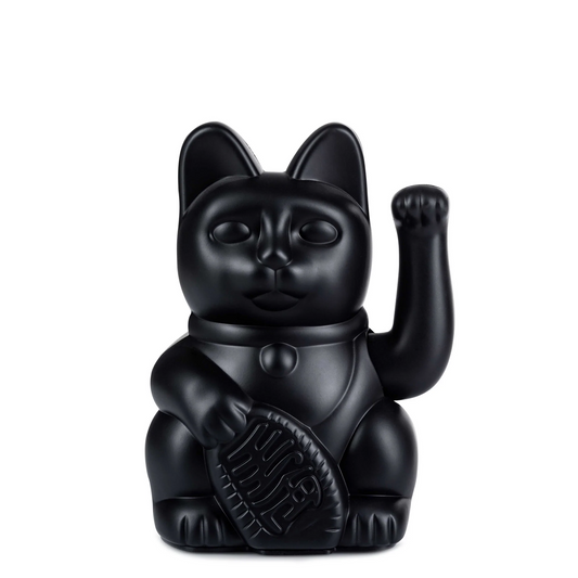 Lucky Cat Waving Maneki Neko Black