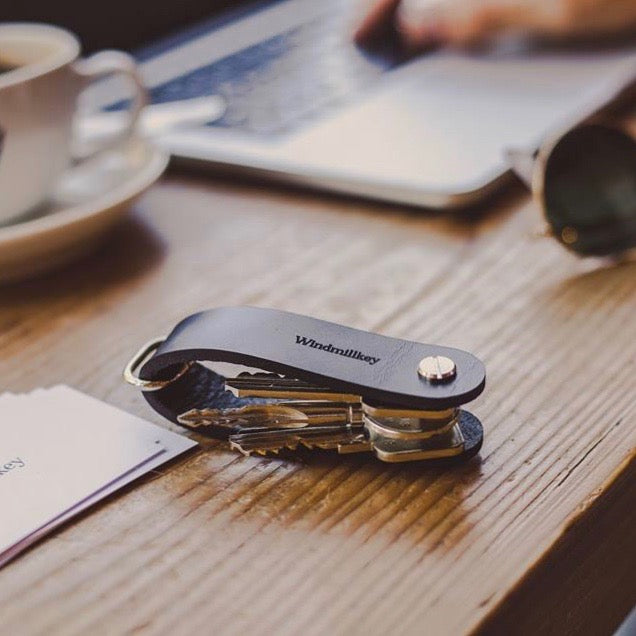 Leather key organizer 'Windmillkey' in brown