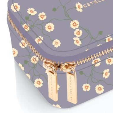 Mini Jewellery Box Blue Floral Wisteria Travel