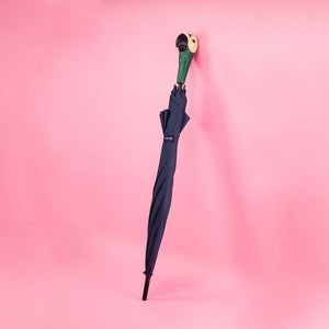 Umbrella Mary Poppins - Blue with Green Parrot Handle
