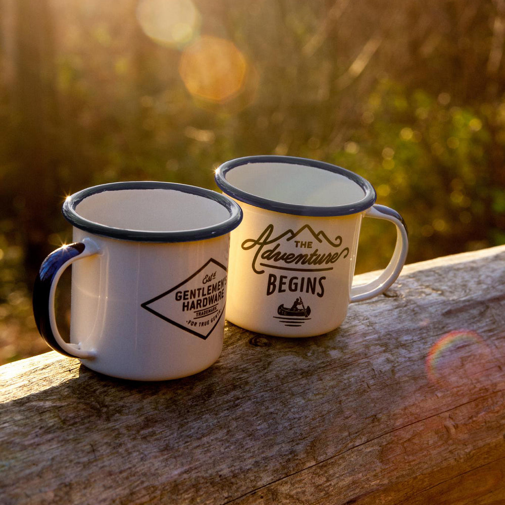 Double espresso enamel mug set