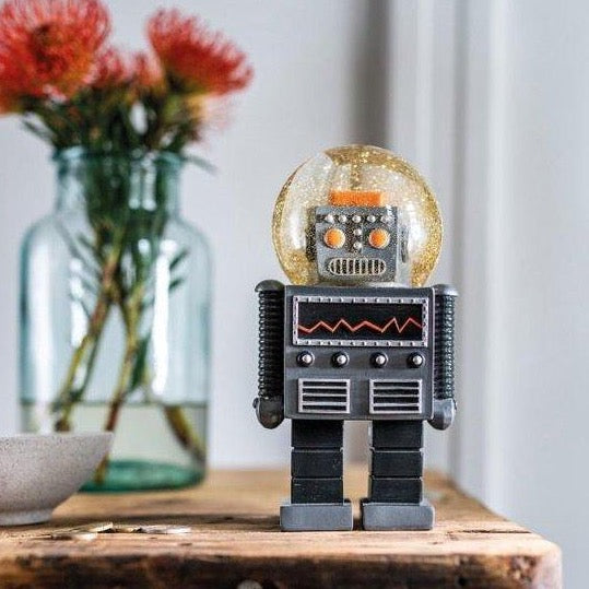 Snow-globe Robot Summer-globe Black and Gold