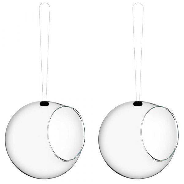 Mini Bird Feeders Hanging Set of 2 in Glass