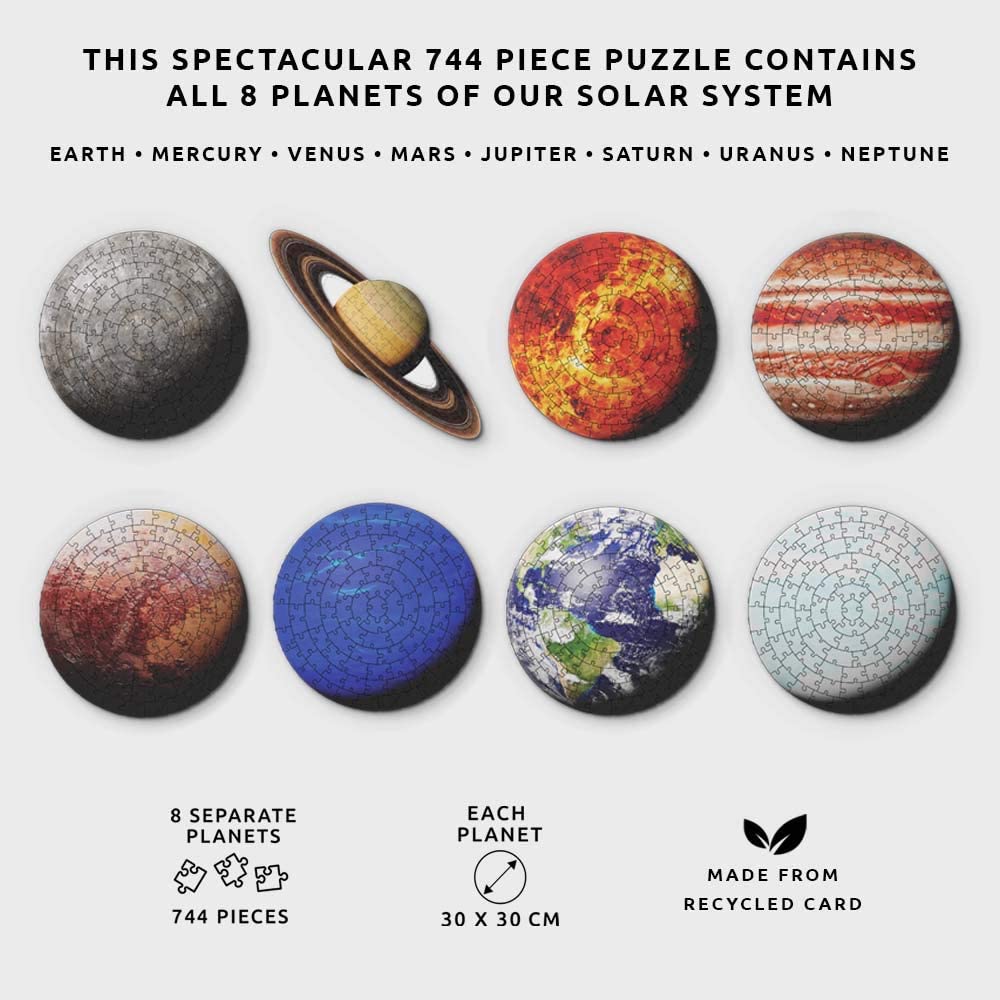 Jigsaw Puzzle 8 Separate Planets Space