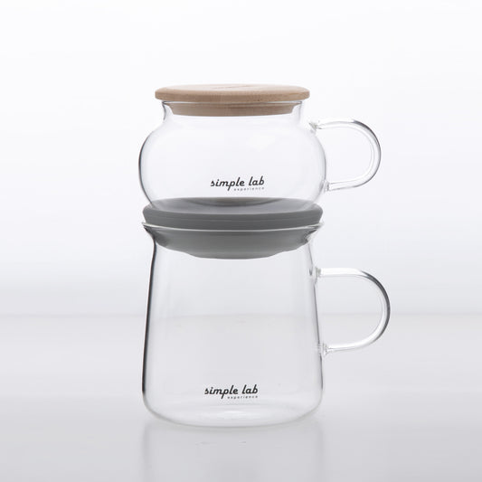 Tea brew glass tea pot & tea cup set with Airo air-Lock