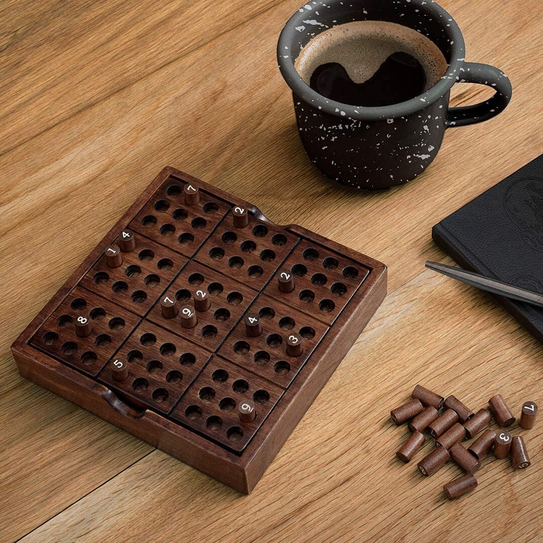 Iron and Glory Sudoku Wooden Puzzle Board Game Brown