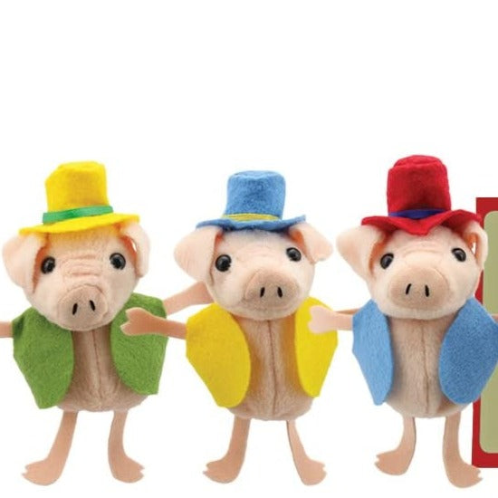 Three Little Pigs Finger Puppet Story-Telling Set Red