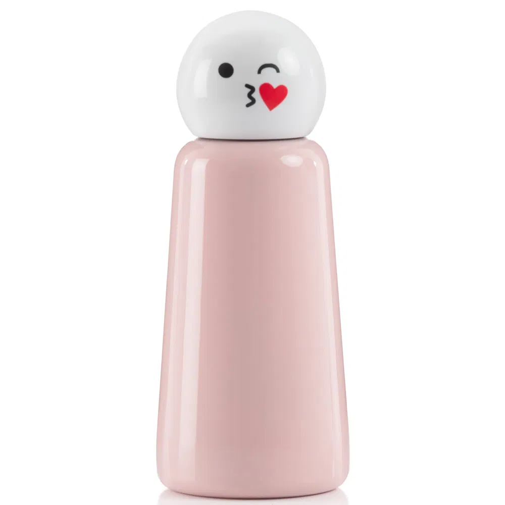300ml Thermal Flask Kiss Emoji Pink Stainless Steel