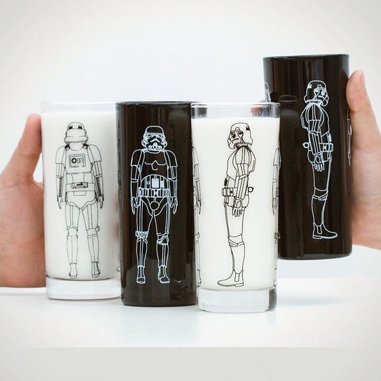 Stormtrooper Glass Set of Four in Black and Clear Glass