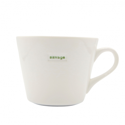 Bucket Mug 'Savage' 350ml Keith Brymer Jones White
