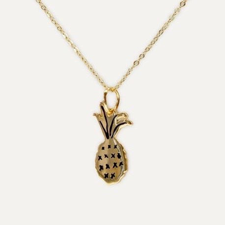 Necklace with Pineapple pendant in gold by Katy Welsh
