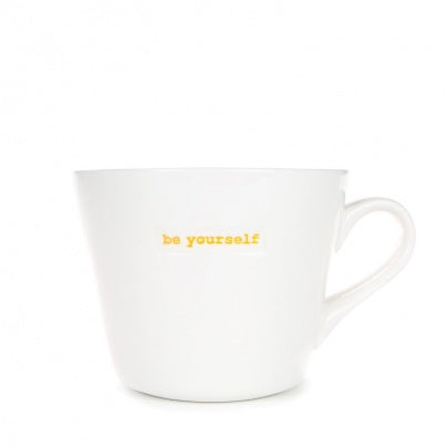 Bucket Mug 'Be Yourself' 350ml Keith Brymer Jones White